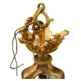 Vintage Hollywood Regency Style Brass Chandelier