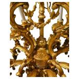 Vintage Hollywood Regency Style Brass Chandelier