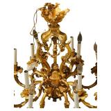 Vintage Hollywood Regency Style Brass Chandelier