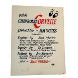 Vintage 1959 Chevrolet Corvette Owner Poster