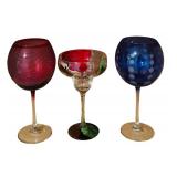 Colorful Stemmed Glasses and Hand Painted Margarita Glasses