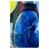 Mihai Topescu Hand Blown Art Glass Colorful Ruffled Vase Signed by Internationally Acclaimed Artist