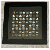 Z Gallerie Metallic Cube Black Framed Art / Framed Abstract Work of Art