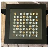 Z Gallerie Metallic Cube Black Framed Art / Framed Abstract Work of Art