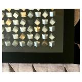 Z Gallerie Metallic Cube Black Framed Art / Framed Abstract Work of Art