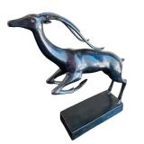 Bronze Leaping Deer Sculpture