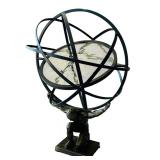 Metal / Cast Iron Atlas Holding Armillary Sphere with Adjustable Glass