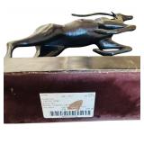 Bronze Leaping Deer Sculpture