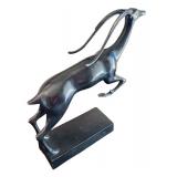 Bronze Leaping Deer Sculpture