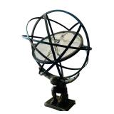 Metal / Cast Iron Atlas Holding Armillary Sphere with Adjustable Glass