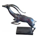 Bronze Leaping Deer Sculpture