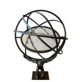 Metal / Cast Iron Atlas Holding Armillary Sphere with Adjustable Glass