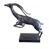 Bronze Leaping Deer Sculpture
