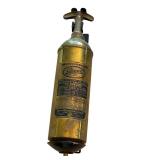Vintage Brass Pyrene Fire Extinguisher with Wall Mount Bracket
