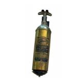 Vintage Brass Pyrene Fire Extinguisher with Wall Mount Bracket
