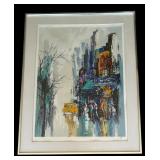 Large Signed and Numbered Limited Edition Serigraph on Paper “PULSE OF THE CITY” by Mark King