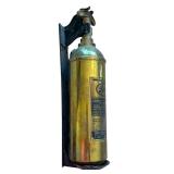 Vintage Brass Pyrene Fire Extinguisher with Wall Mount Bracket
