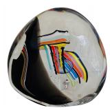 Large Hand-Blown Art Glass Paperweight