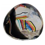Large Hand-Blown Art Glass Paperweight