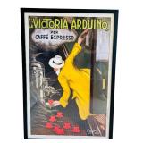 Vintage Framed Advertising Print "La Victoria Arduino" for "Coffee Machines"