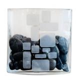 Beautiful Home Decor - Clear Glass Pieces with River Rocks