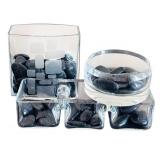 Beautiful Home Decor - Clear Glass Pieces with River Rocks