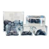 Beautiful Home Decor - Clear Glass Pieces with River Rocks