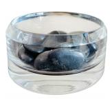 Beautiful Home Decor - Clear Glass Pieces with River Rocks