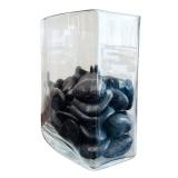 Beautiful Home Decor - Clear Glass Pieces with River Rocks