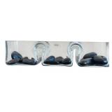 Beautiful Home Decor - Clear Glass Pieces with River Rocks