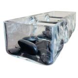 Beautiful Home Decor - Clear Glass Pieces with River Rocks