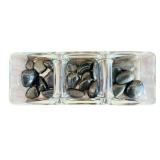 Beautiful Home Decor - Clear Glass Pieces with River Rocks