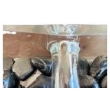 Beautiful Home Decor - Clear Glass Pieces with River Rocks