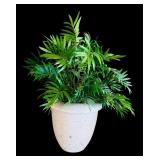 Beautiful Plaster Pot with Faux Greens