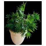 Beautiful Plaster Pot with Faux Greens