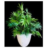 Beautiful Plaster Pot with Faux Greens