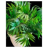 Beautiful Plaster Pot with Faux Greens