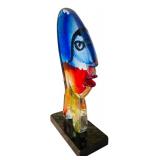 Murano Handmade Modern Glass Picasso Style Abstract Pop Art Head / Face Sculpture