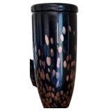 Lovely Gustavo Large Glass Black and Gold Vase
