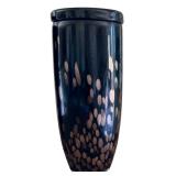 Lovely Gustavo Large Glass Black and Gold Vase