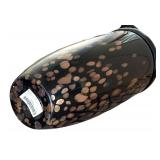 Lovely Gustavo Large Glass Black and Gold Vase