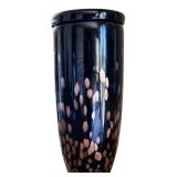Lovely Gustavo Large Glass Black and Gold Vase