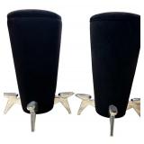 Pair of Retro Bar Stools in Black with Four Foot Rests by Artedi Inc.