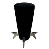 Pair of Retro Bar Stools in Black with Four Foot Rests by Artedi Inc.