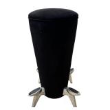 Pair of Retro Bar Stools in Black with Four Foot Rests by Artedi Inc.