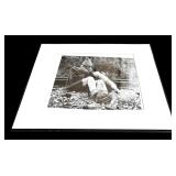 Beautiful Black and White Framed Photographic Print Older Man and Dog