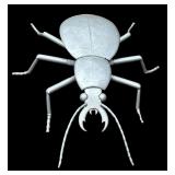 Yard Decor Large Silver Colored Beatle Figurine