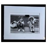 Black and White Framed Photographic Print - Kids on the Block