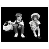 Black and White Framed Photographic Print - Kids on the Block