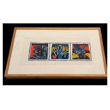 Framed Colored Triptych Serigraph